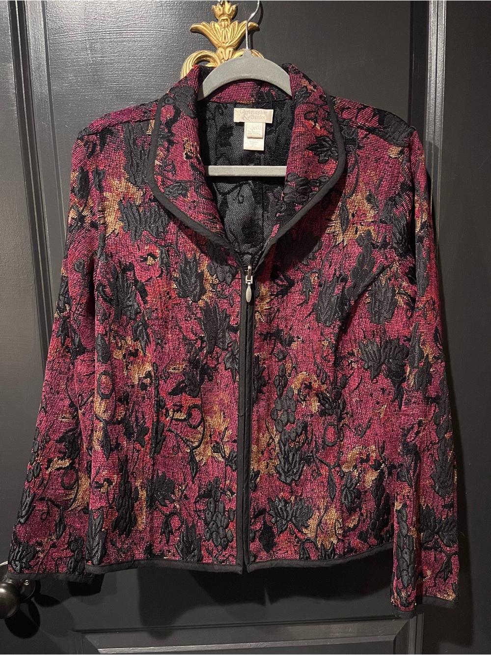 Christopher & Banks Women's Textured Zip-Front Jacket